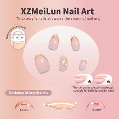 XZMeiLun 3D gold line white flower design adds eye-catching detail.