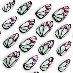 XZMeiLun almond-shaped press-ons, lightweight acrylic for comfortable wear.