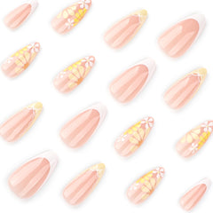 XZMeiLun French tip design press-ons for a chic, office-ready look
