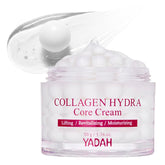 YADAH Collagen Hydra Core Cream jar front highlighting deep hydration for sensitive skin.