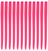 YaFex 12-pcs clip-in extensions on model in hot pink for party-ready style.