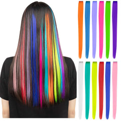 YaFex rainbow clip-in extensions showcasing vibrant color variety for daily style.