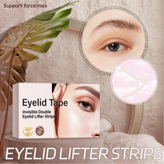 YAGUVI eyelid lifter strips application closeup demonstrates easy, long-lasting wear.