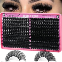 Yaiseiko lash clusters 280pcs pack for at-home dramatic volume looks.