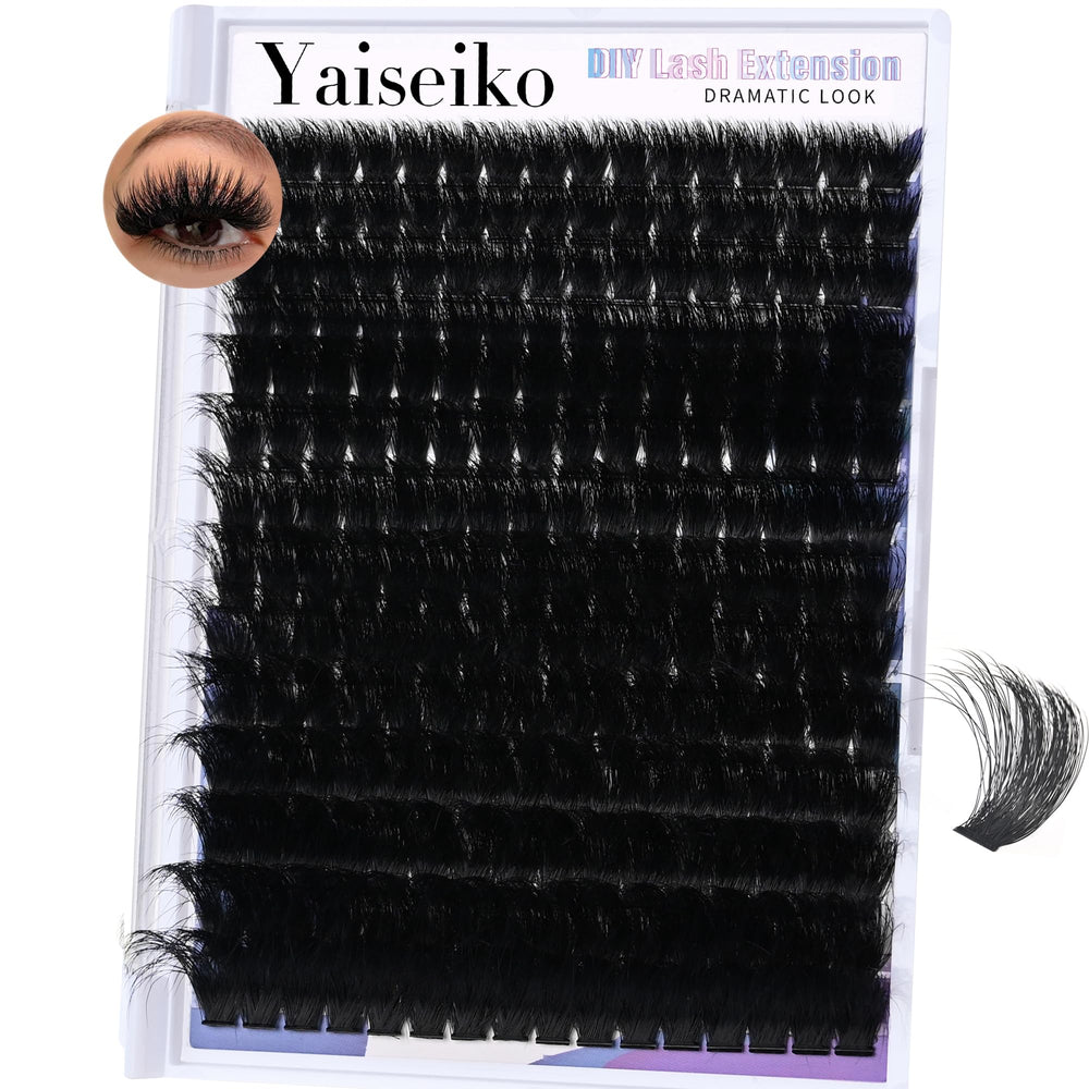 Yaiseiko lash clusters 300D thick bundle for dramatic at-home eyelash looks.