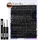 Yaiseiko lash clusters kit 12-25mm with mixed lengths for easy at-home application