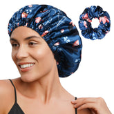 YANIBEST adjustable satin bonnet with double layer, outer view showing soft fabric.