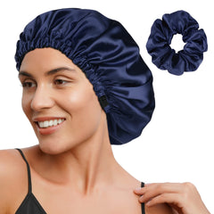YANIBEST adjustable satin bonnet with a secure strap for a comfortable, universal fit.