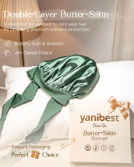YANIBEST bonete satin doble capa: mayor protección y retención de humedad.