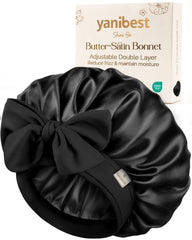 Yanibest bonete satinado ajustable para dormir protege cabello y piel