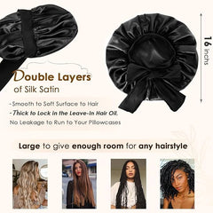 BONETE SATINADO DE DOBLE CAPA YANIBEST, ideal para mantener rizos y ondas.