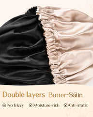 YANIBEST bonnet on head during bedtime keeps hair contained and protected.
