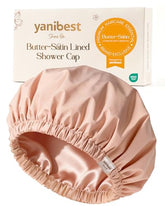 Gorra de ducha Yanibest con interior satinado para cabello protegido y menos fricción