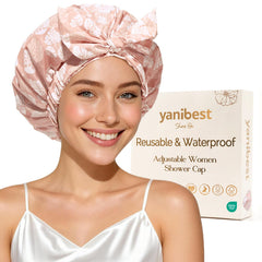 Gorra Yanibest de ducha reutilizable e impermeable protege el cabello durante la ducha.