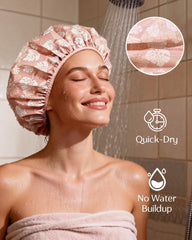 Yanibest gorro de ducha con interior satinado para proteger el cabello.