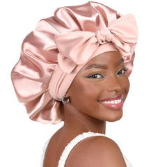 Gorro de satén ajustable YANIBEST para dormir, reduce fricción y frizz nocturno.