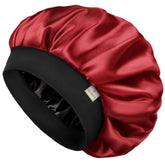 Gorro de seda YANIBEST para dormir con doble capa, cuida el cabello durante la noche.