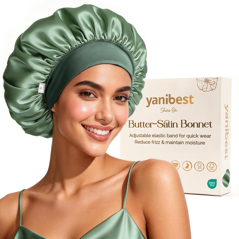 Gorro de satén YANIBEST de doble capa para dormir y proteger el cabello