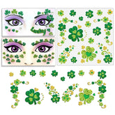 Gemas faciales Yanroom con trébol brillante para brillos en el Día de San Patricio.