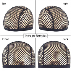 Mesh braided wig cap designed for breathable wear during styling.