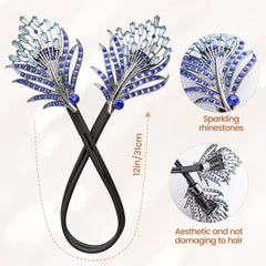 Yanwenx bun-maker diseño pluma cristal para un look glamoroso.