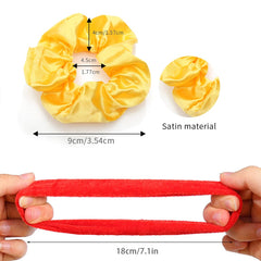 Yanwenx scrunchies satén 8 cm, deslizantes y cómodos para el peinado.
