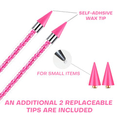 Yaoociy dual-head wax pens for precise rhinestone pickup and placement.