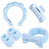 Yaqulen set spa 7 piezas: toalla diadema suave y absorbente para lavado facial