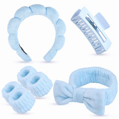 Yaqulen set spa 7 piezas: toalla diadema suave y absorbente para lavado facial