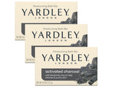 Yardley London activated charcoal bath bar 4oz in 3-pack for versatile use