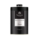 Yardley London Gentleman talcum powder 8oz bottle offers long-lasting freshness after shower.