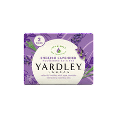 Yardley London Nourishing Bath Bar lavender lather close-up showing rich foam