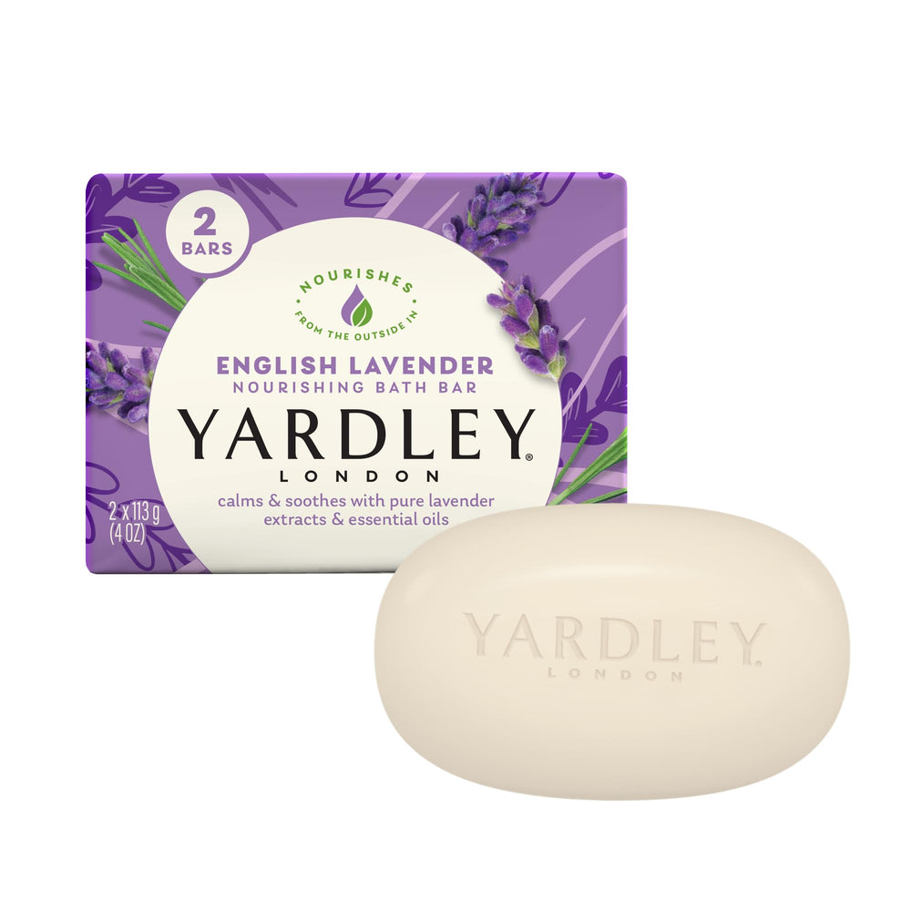 Yardley London Nourishing Bath Bar with English Lavender pack shot highlight soothing cleanse