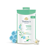 Talco Jazmín Yardley London en envase de 250 g, aroma suave para la piel.
