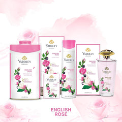 Yardley London talco Rosa, aroma floral que perdura durante el día.