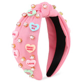 Diadema YARIEW con corazón rosa y lentejuelas para un look festivo
