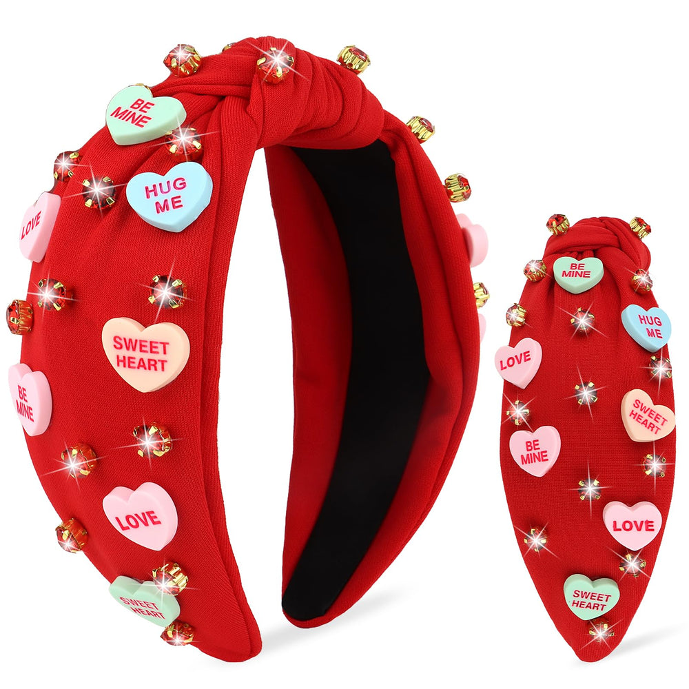 Diadema YARIEW San Valentín con corazón rojo y lentejuelas para un look romántico