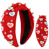 Diadema YARIEW San Valentín con corazón rojo y lentejuelas para un look romántico