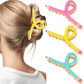 YARIEW blue pencil hair clip for thick hair with secure grip