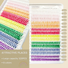 YASNAI DIY colored lashes collection offers mix-length options for natural looks.