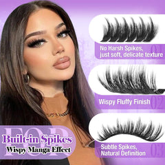 Yawamica 200D full-volume lashes with soft D-curl for bold yet light feel