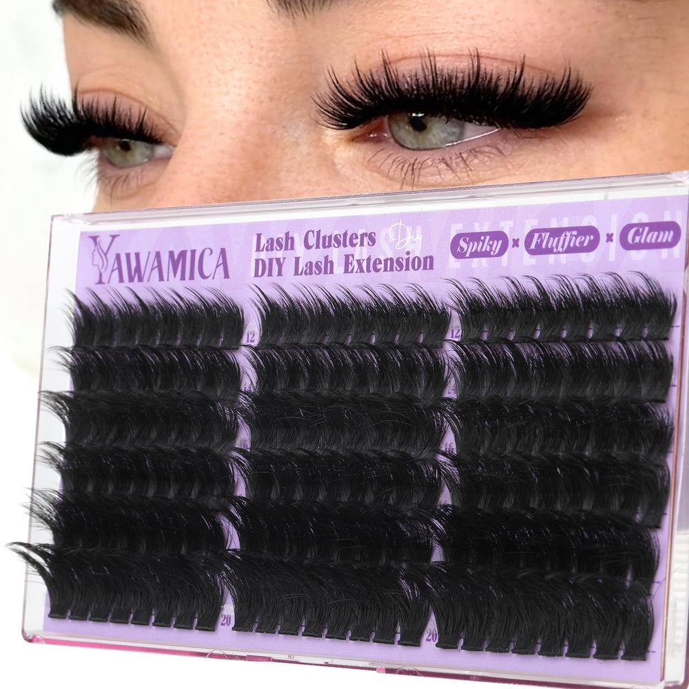 Yawamica 300D fluffy wispy lash clusters for bold, airy volume and comfort