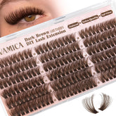 Yawamica brown fluffy lash clusters 100D for natural definition and soft daily glamour.