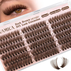 Yawamica brown fluffy lash clusters 100D for natural definition and soft daily glamour.