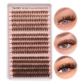 Yawamica brown lash clusters 10–16mm for natural daily volume