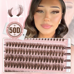 Yawamica brown lash clusters in 10-16mm lengths for customization
