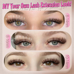 Yawamica D-Curl brown clusters create a lifted, curled lash effect.