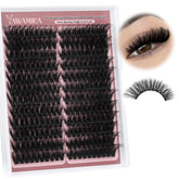 Yawamica Fluffier lash clusters left-right eye separation for cat-eye look