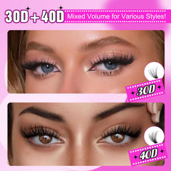 Yawamica 30D-40D clusters create a fluffy wispy finish