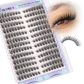 Yawamica natural lash clusters cat-eye 7mm for subtle inner corner definition.